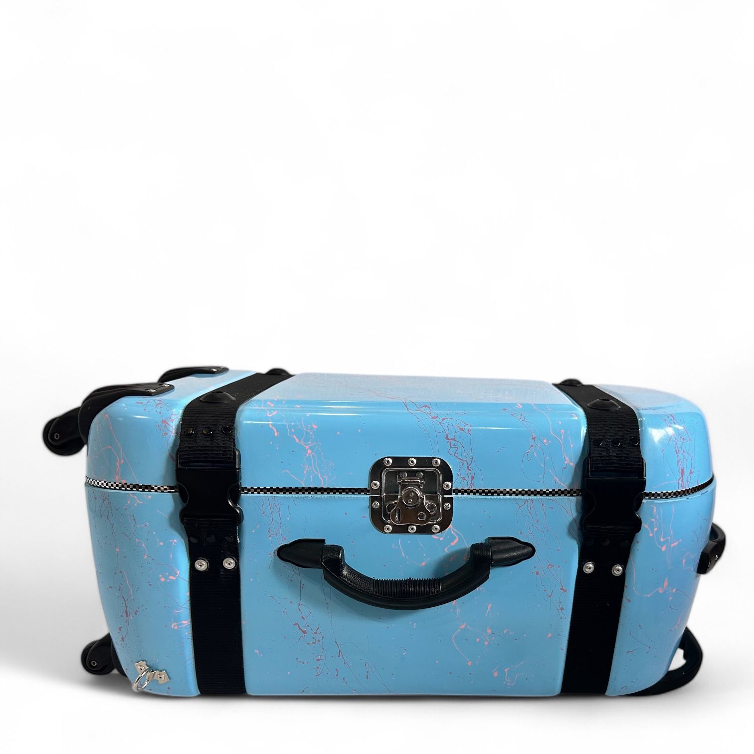 Tabla case with Trolley and 360° wheels for one Tabla and one Bayan - SKY BLUE SPLASH