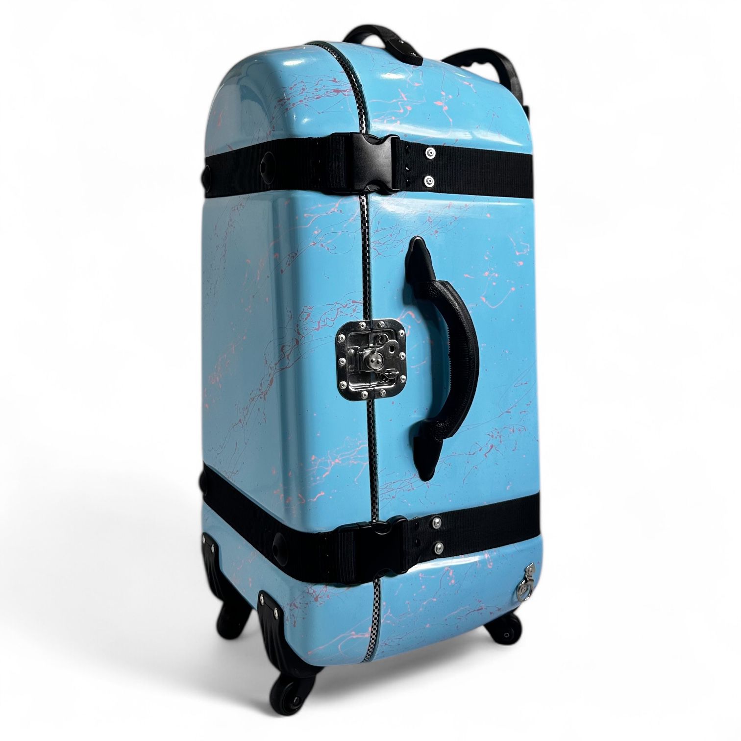 Tabla case with Trolley and 360° wheels for one Tabla and one Bayan - SKY BLUE SPLASH