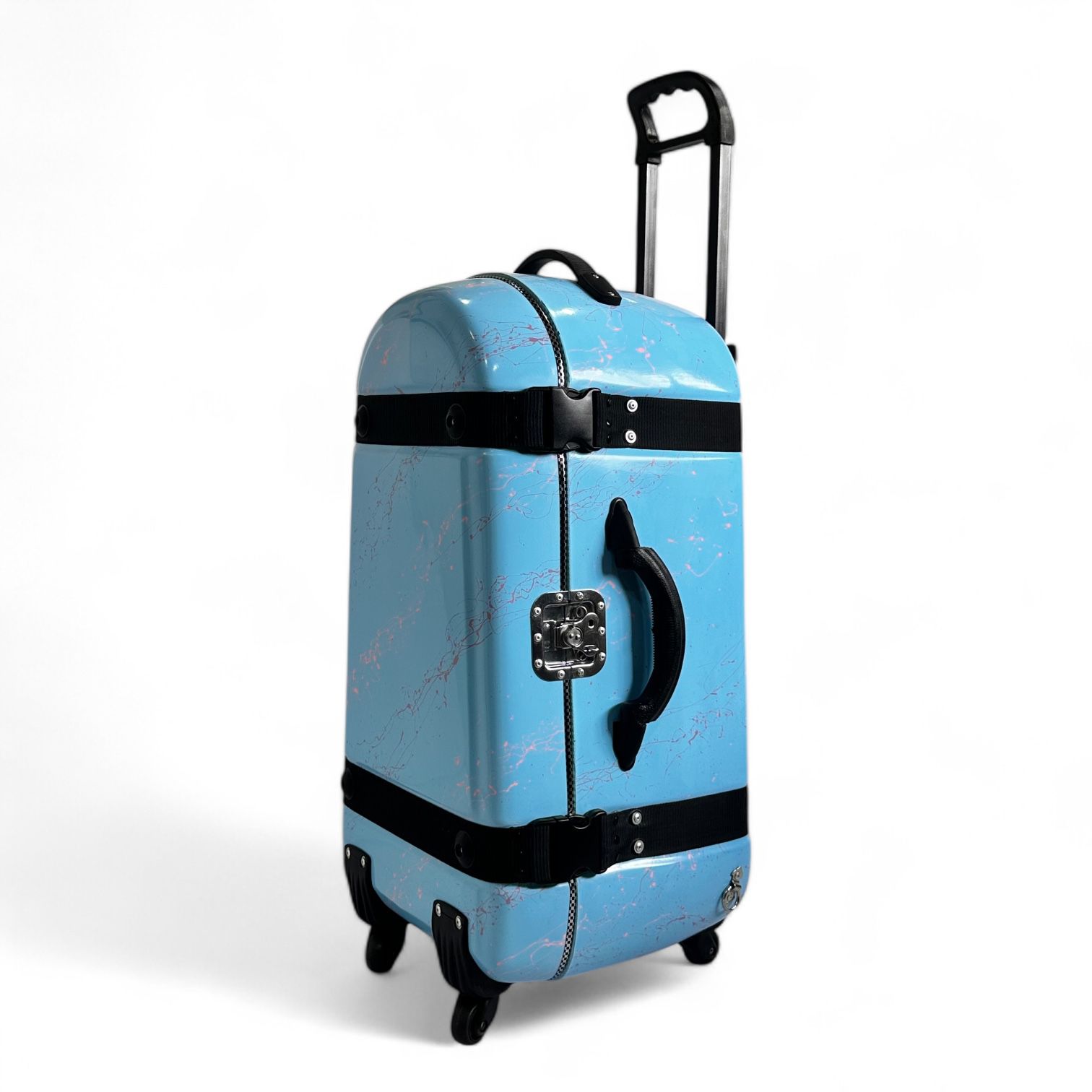 Tabla case with Trolley and 360° wheels for one Tabla and one Bayan - SKY BLUE SPLASH