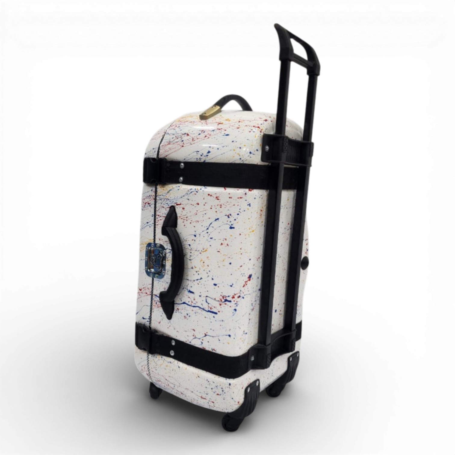 Tabla case with Trolley and 360° wheels for one Tabla and one Bayan - WHITE SPLASH