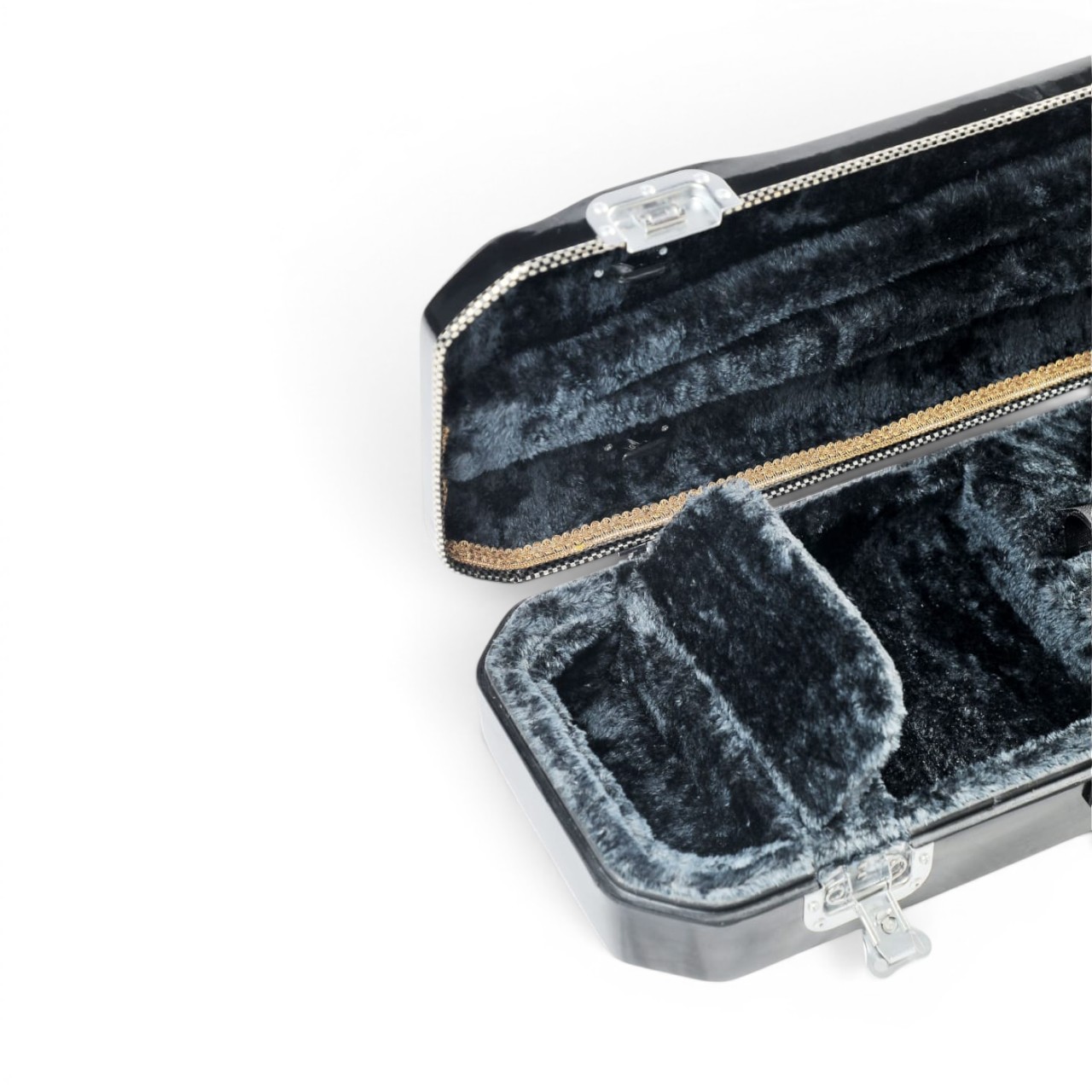 Premium Single Violin Fiberglass Case – Plain Black