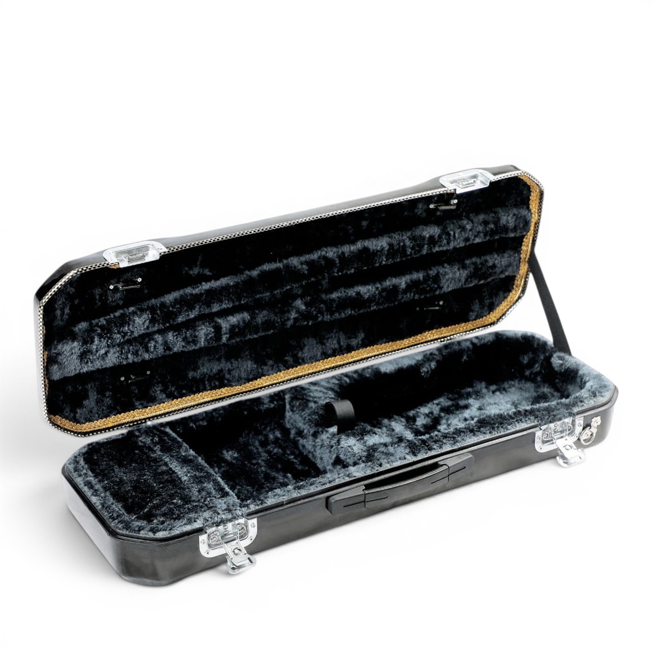 Premium Single Violin Fiberglass Case – Plain Black