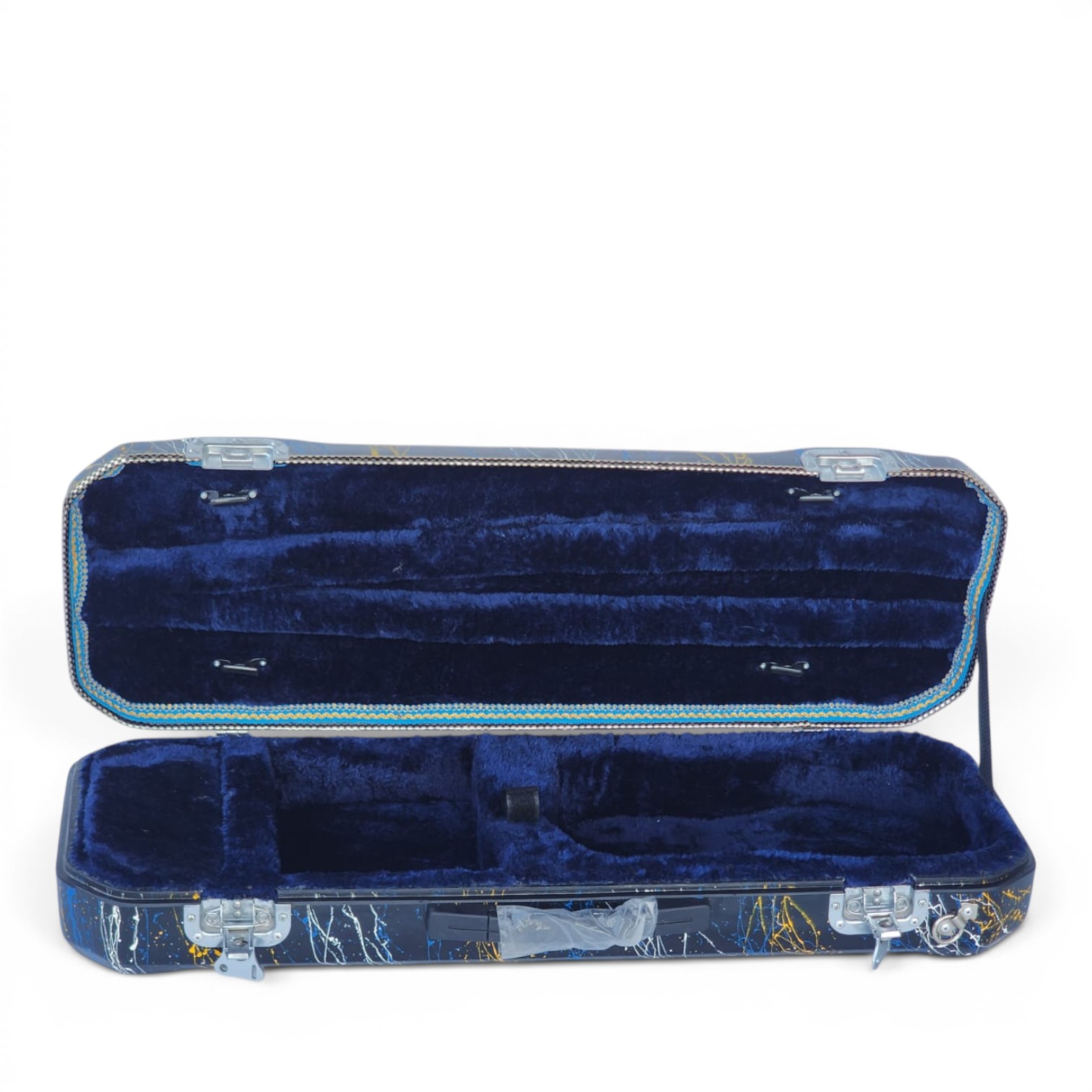 Premium Single Violin Fiberglass Case – Black Splash