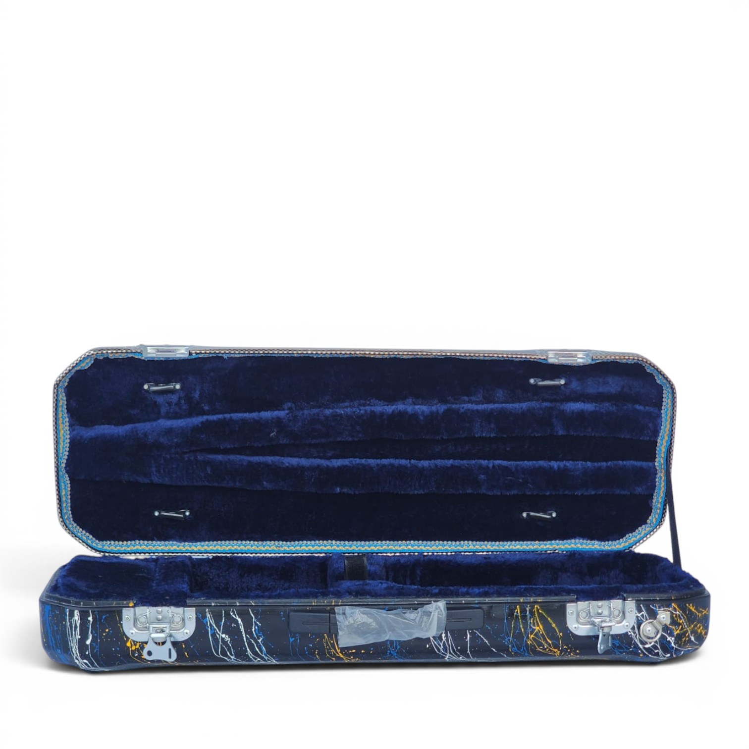 Premium Single Violin Fiberglass Case – Black Splash