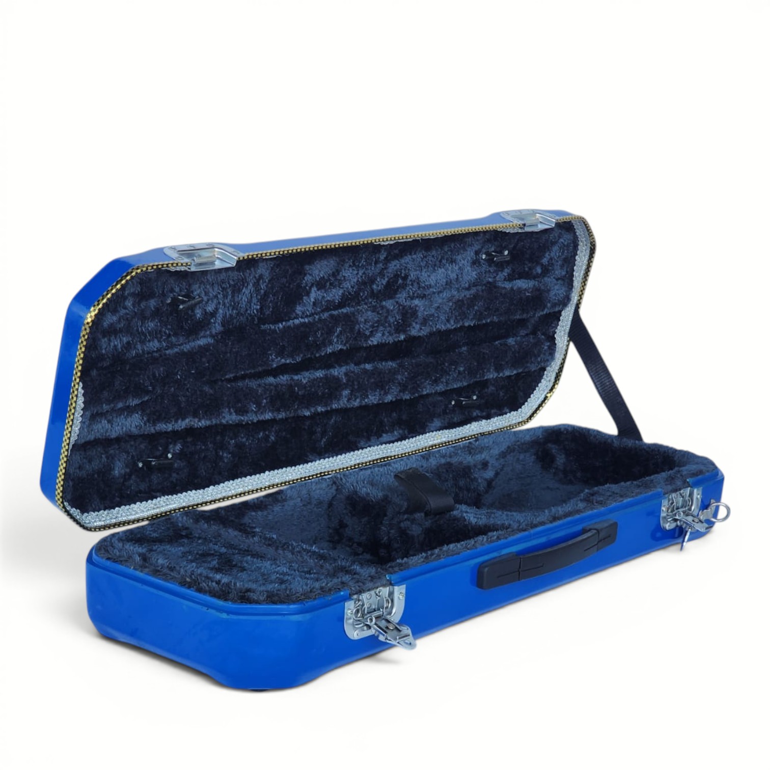Premium Single Violin Fiberglass Case – Dark Blue