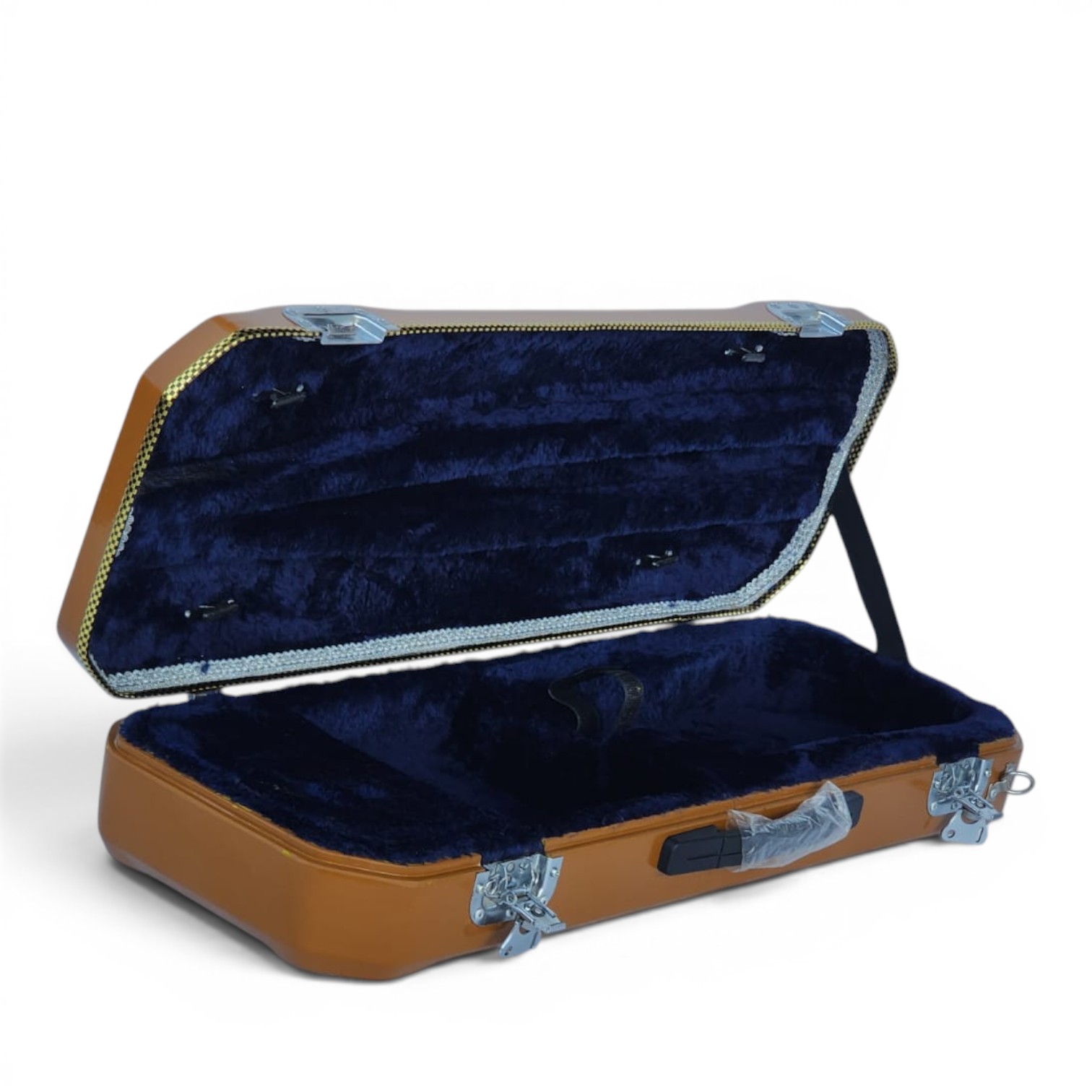 Premium Single Violin Fiberglass Case – Golden Brown