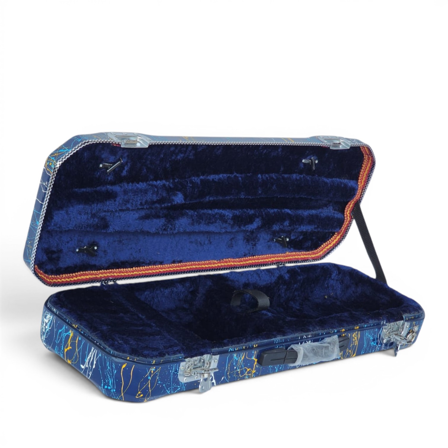 Premium Single Violin Fiberglass Case – Oxford Blue Splash
