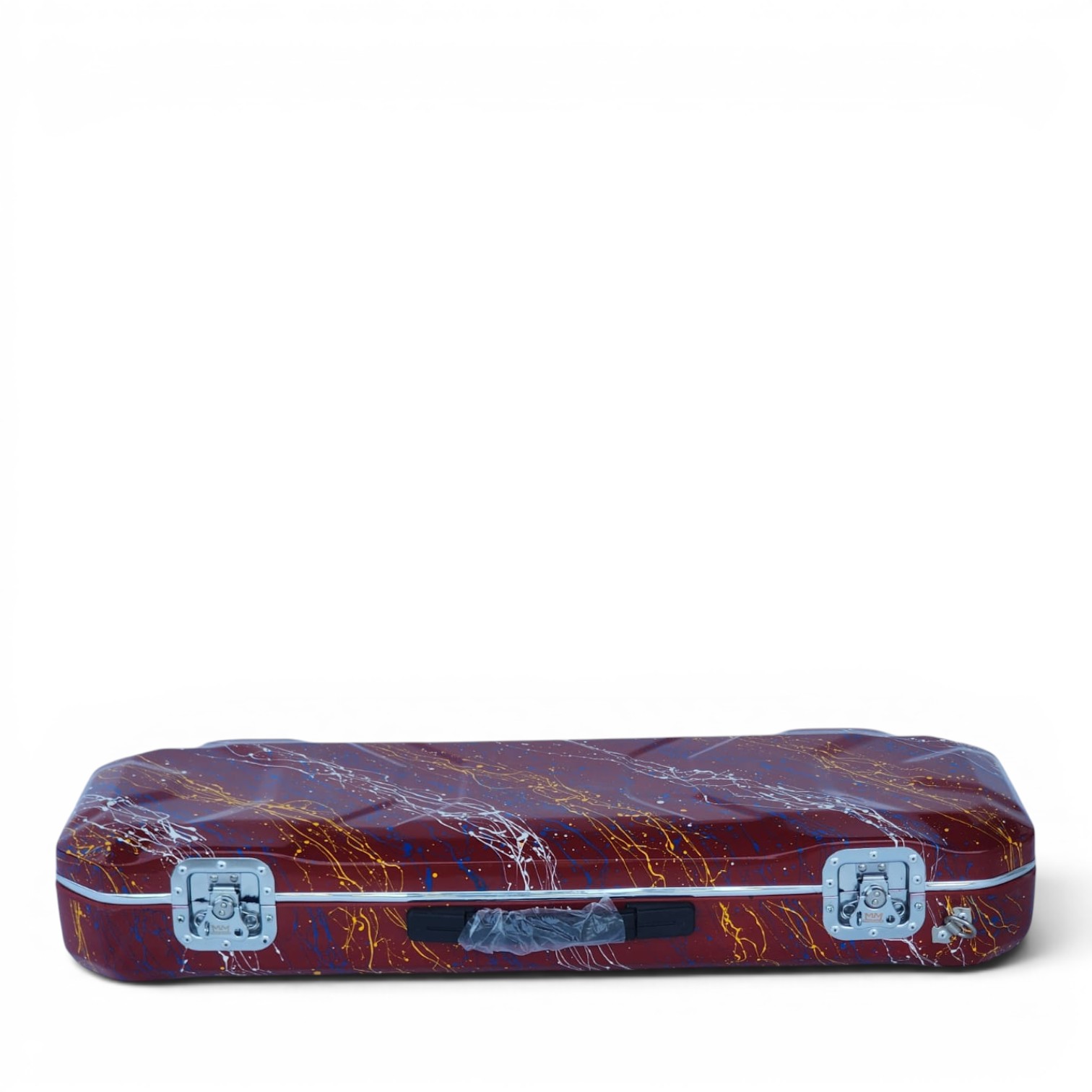 Premium Single Violin Fiberglass Case – Red Splash