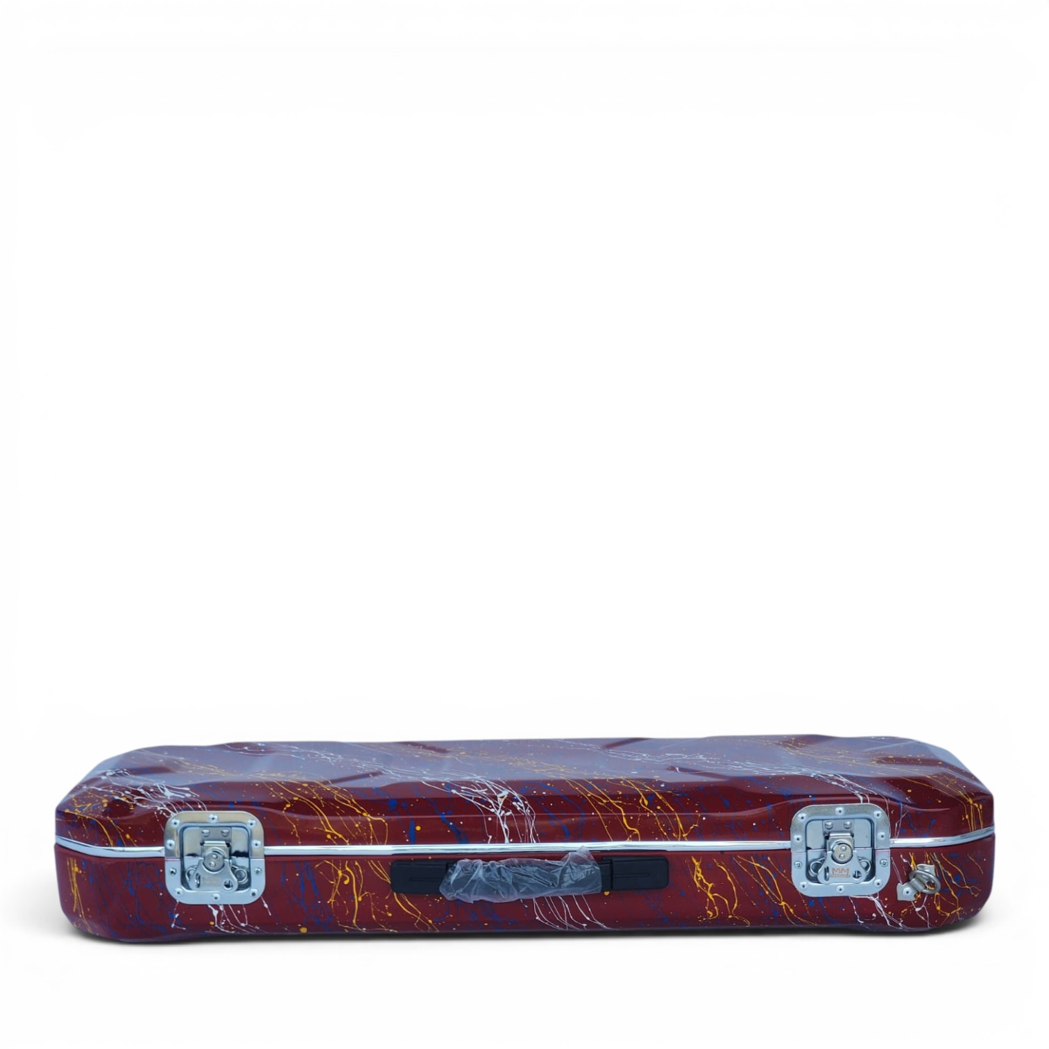 Premium Single Violin Fiberglass Case – Red Splash