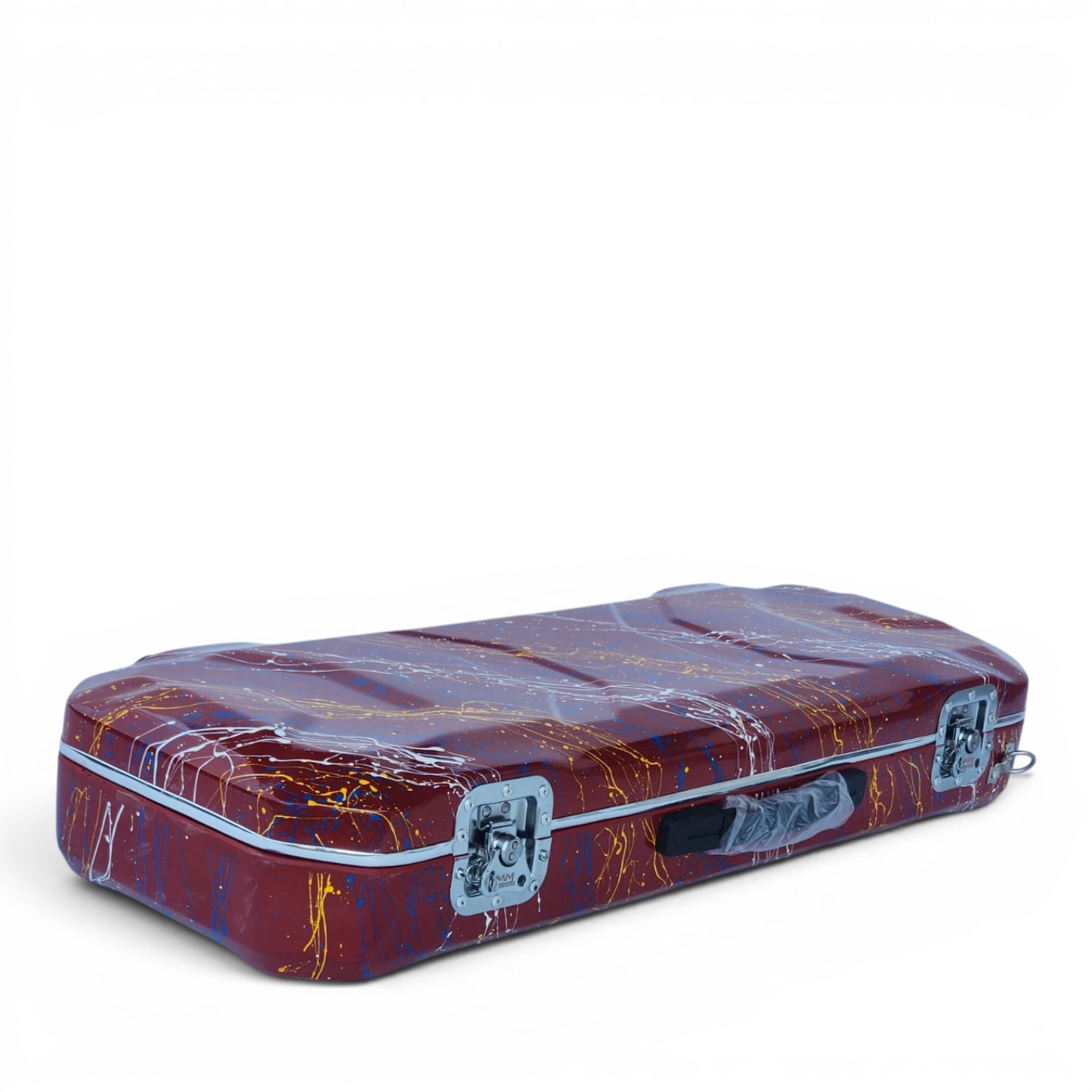 Premium Single Violin Fiberglass Case – Red Splash