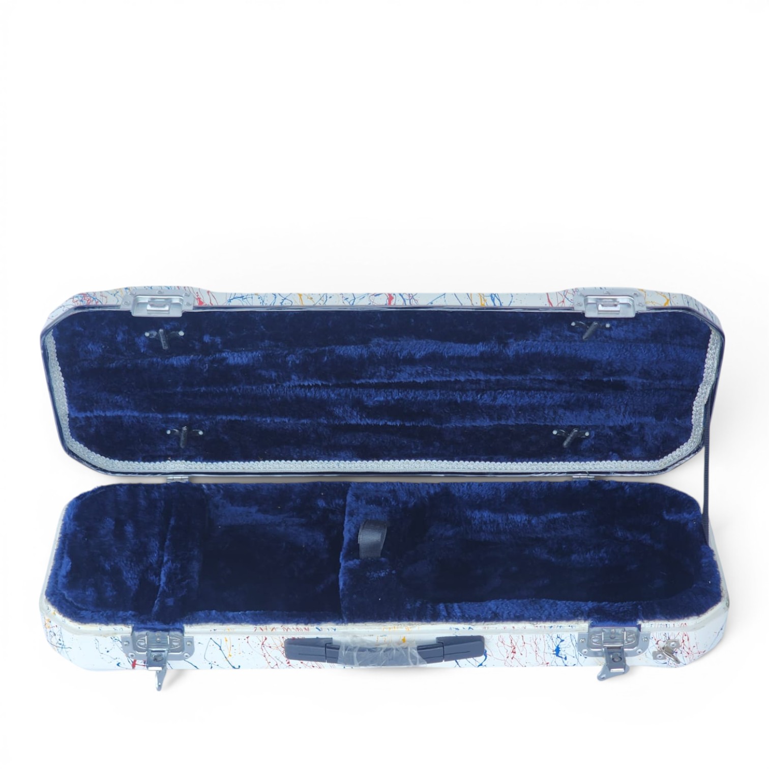 Premium Single Violin Fiberglass Case – White Splash
