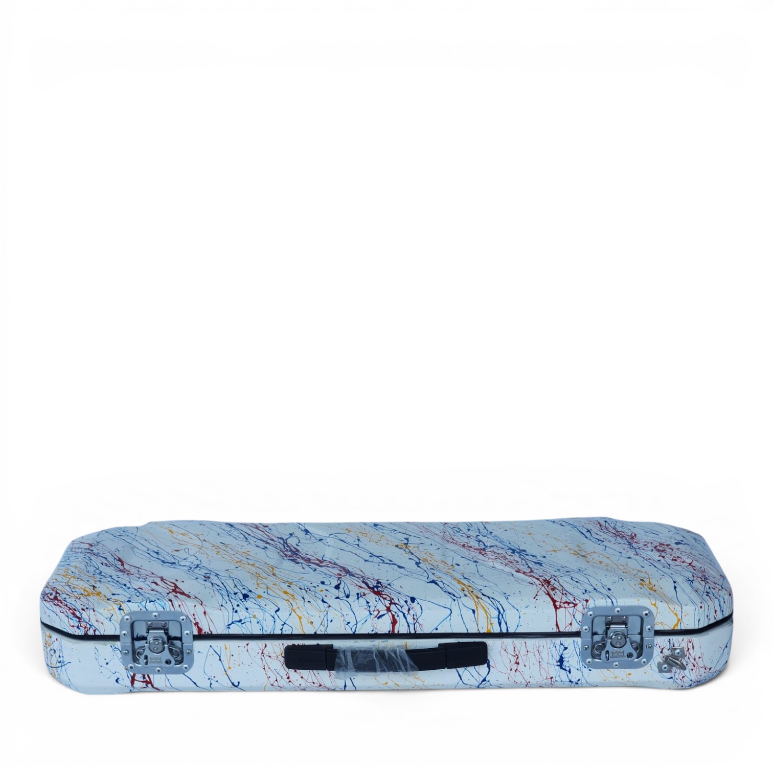 Premium Single Violin Fiberglass Case – White Splash