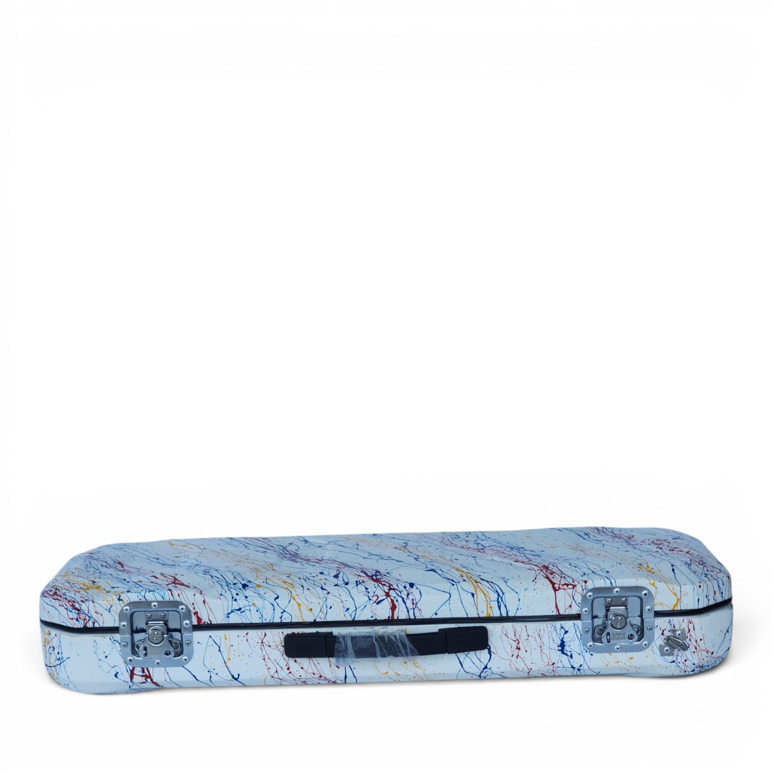 Premium Single Violin Fiberglass Case – White Splash